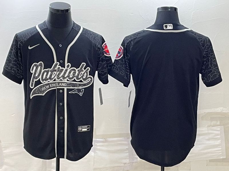Men New England Patriots Blank Black Reflector 2022 Nike Co branded NFL Jersey->new england patriots->NFL Jersey